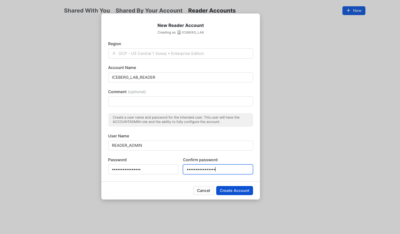 Create Reader Account
